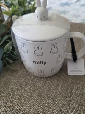 miffy White Ceramic Bunny Lidded Mug
